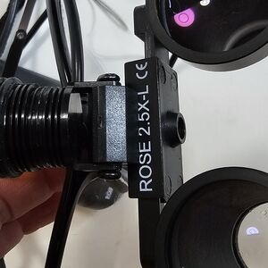 Rose 2.5X-L Black Magnifying Glasses With Fiber Optic Light.